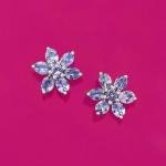 Tanzanite Flower Earrings in Sterling Silver