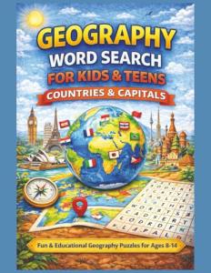 Countries and Capitals Word Search Puzzles for Kids & Teens