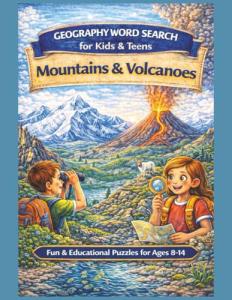 Geography Word Search: Mountains & Volcanoes Fun