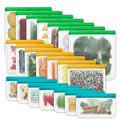 Reusable BPA-Free Food Storage Bag Set, 21 Count