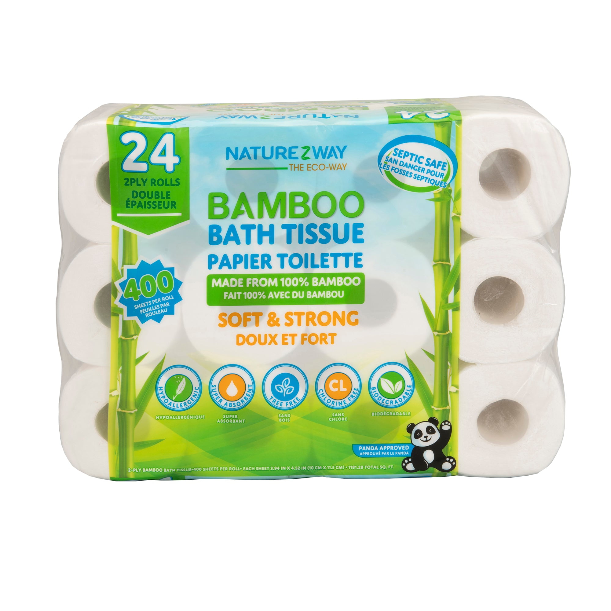 NATUREZWAY Bamboo Toilet Paper – Eco-Friendly 24 Rolls