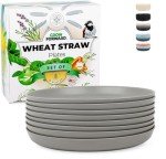 Stackable 10-Inch Wheat Straw Reusable Plates