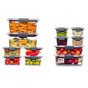 Rubbermaid Brilliance BPA-Free Airtight Food Storage Containers, 24-Piece Set, Easy for Meal Prep, Lunch & Leftovers