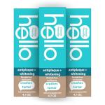 hello Antiplaque and Whitening Fluoride Free Toothpaste, Whitening Toothpaste with Coconut Oil and Tea Tree Oil, Helps Whiten Teeth, Natural Peppermint, 3 Pack, 4.7 Oz Tubes