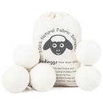 Budieggs Wool Dryer Balls Organic XL 6-Pack, 100% New Zealand Wool Chemical Free Fabric Softener for 1000+ Loads, Baby Safe & Hypoallergenic, Fabrics Soft and Fluffy Naturally