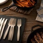 250 Piece Biodegradable Paper Plates Set (EXTRA LONG UTENSILS), Disposable Dinnerware Set, Eco Friendly Compostable Plates & Utensil include Plates, Forks, Knives and Spoons for Party