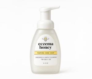 ECZEMA HONEY Gentle Foaming Hand Soap - Gentle Cleanser for Dry Hands - Non-Toxic Unscented Hand Soap - Natural Hand Cleaner for Bathroom & Kitchen - Organic Honey Handwash (8.4 Oz)