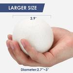 Wool Dryer Balls Handmade 3 Pack XL,Organic Laundry Dryer Balls,100% New Zealand Wool Natural Fabric Softener,Reusable 1000 Loads,Wrinkles Free, Shorten Drying Time,Baby Safe (3 Pack,White)