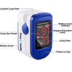 Zacurate 500BL Fingertip Pulse Oximeter Blood Oxygen Saturation Monitor with Batteries Included (Navy Blue)