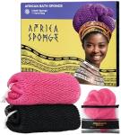 African Net Sponge Authentic - 2 Pieces Exfoliating Body Scrubber Bath Sponge - Back Scrubber Washcloth for Shower - Real African Scrub Exfoliator Body Care Bathing Accessories for Women
