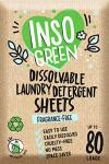 InsoGreen Unscented Laundry Detergent Sheets - 40 Eco Sheets for Up to 80 Loads - Fragrance-Free, Zero Plastic Packaging, Travel Laundry Detergent
