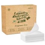 Poesie Laundry Detergent Sheets Fragrance Free Non-Plastic Precut Zero Waste 160 Count Liquidless Washing Strips for Home Dorm Travel Camping Hiking Portable