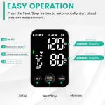 Oklar Blood Pressure Monitor Upper Arm Monitors for Home Use BP Machine Sphygmomanometer with 2x120 Reading Memory Adjustable Arm Cuff 8.7"-15.7" Large Display with LED Background Light Storage Bag