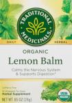 Traditional Medicinals Organic, Lemon Balm - Supports Stress Relief & Digestive Health - Kosher, Non-GMO, Caffeine-Free, Compostable - 16 Tea Bags