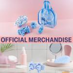 Disney Stitch Shower Accessories Set and Clear Toiletry Bag with Shower Cap Headband Bath Sponge for Bath Spa, Gifts for Girls, Teens, Women (Blue Stitch)