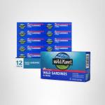 Wild Planet Wild Sardines in Water, No Salt Added, Tinned Fish, Non-GMO, Sustainable 4.4 Ounce , (Pack of 12)