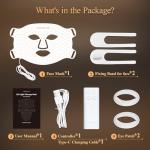 MEGELIN 7 Colors Led Light Therapy Facial Mask, Face Light Therapy Mask for Face, Reduce Wrinkles Smooth Skin, Infrared Light Skin Rejuvenation(White)