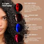 Capillus Red Light Therapy Mask LED Face Mask Light Therapy 4 in 1 Infrared Blue & Pink Red Light Mask Face Therapy Device Black