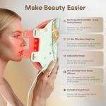 Red Light Therapy for Face, Red, Blue and Near-Infrared Light Therapy Mask for Face, Anti-Wrinkles & Facial Skincare, Portable & Rechargeable, LED Face Mask Light Therapy for Fine Lines and Blemishes.