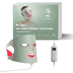 Nanoleaf FDA-Cleared LED Light Therapy Face Mask with 7 Treatment Modes - Professional Red & Blue Light with NIR Facial Device for Anti-Aging - 432 LEDs, Rechargeable