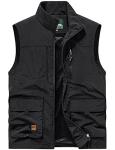 Gihuo Men's Causal Lightweight Outdoor Vest Quick Dry Outdoor Multi Pockets Travel Safari Fishing Vest (-Black01-XL)