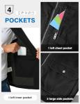 Rdruko Men's Safari Vest, Outdoor Travel Fishing Work Utility Outerwear 4 Pockets 100% Cotton Full Zip Photographer Casual black XL