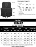 COOFANDY Men's Slim Fit Tweed Suit Vest Formal Business Herringbone Waistcoat Grey Medium