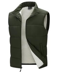 33,000ft Men's Winter Puffer Vest Outerwear Fleece Lined Warm Casual Outdoor Insulated Quilted Sleeveless Jacket