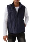 Gihuo Men's Fishing Vest Utility Vest Casual Outdoor Quick Dry Safari Travel Golf Vest Work Vest (Navy-XXL)
