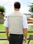 Gihuo Men's Lightweight Casual Vest Outdoor Work Fishing Zipper Travel Vest (US, Alpha, Large, Regular, Regular, Beige)