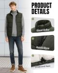33,000ft Men's Winter Puffer Vest Outerwear Fleece Lined Warm Casual Outdoor Insulated Quilted Sleeveless Jacket