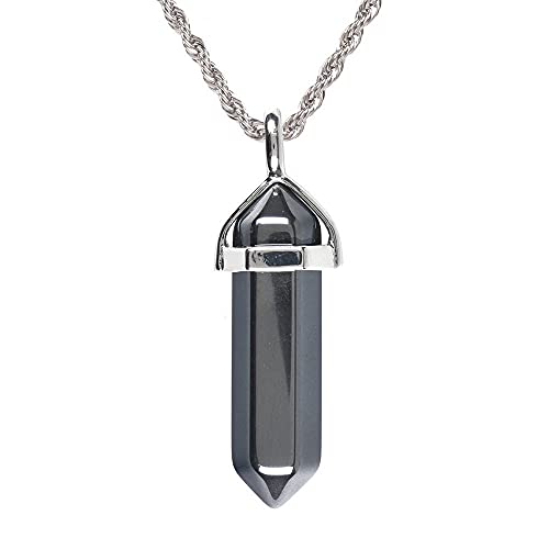 Hematite Chakra Pendant Necklace in Gift Box