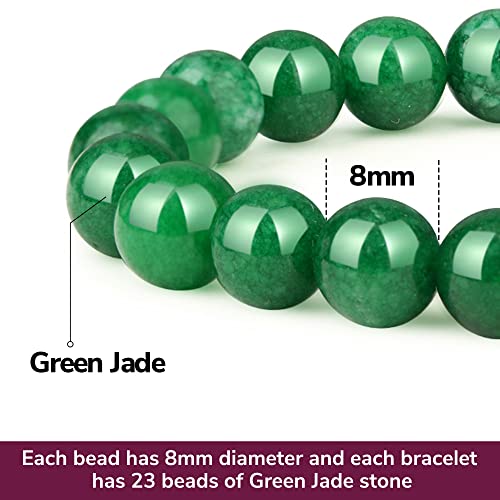 8mm Green Jade Stretchable Beaded Bracelet for All