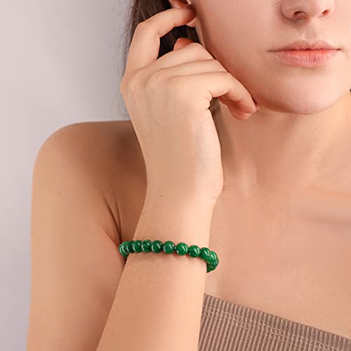 8mm Green Jade Stretchable Beaded Bracelet for All