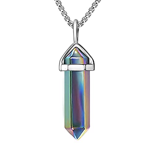 Rainbow Hematite Pendant Necklace for Healing Energy