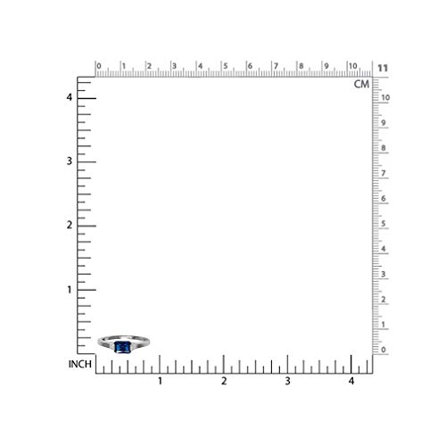 Blue Sapphire Solitaire Ring in Sterling Silver Size 8