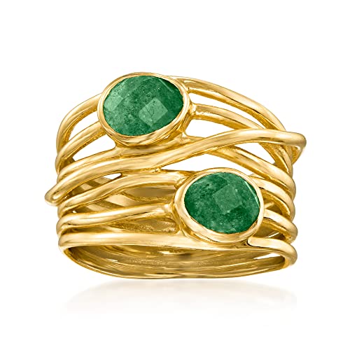 Gemstone Highway Ring in 18kt Gold Over Silver