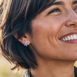 Tanzanite Flower Earrings in Sterling Silver 2.10 ct