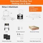 Naturnest Aluminum Hard Shell Rooftop Tent for 3