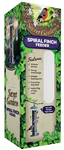 Peckish 60052106 Secret Garden Large Spiral Nyjer Seed Bird Feeder, Green, 42.0 cm*14.0 cm*14.0 cm