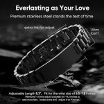 Personalized Black Stainless Steel Daddy Bracelet