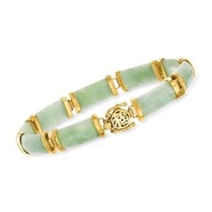 Jade Good Fortune Bracelet in 18K Gold Over Sterling