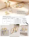 Trendy 14K Gold Plated Silver Earrings Set