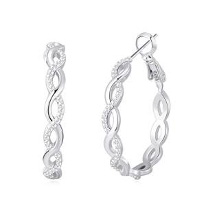 Elegant 925 Sterling Silver Twisted Hoop Earrings