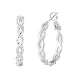 Elegant 925 Sterling Silver Twisted Hoop Earrings