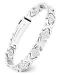 Women's Silver Magnetic Copper Bracelet with Zirconia