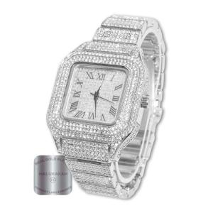 Halukakah Men's Platinum Plated Watch - Iced Out