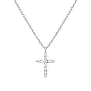 14K Gold Plated Cross Pendant Necklace for Women