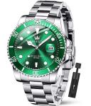 OLEVS Men's Luxury Green Dial Stainless Steel Watch