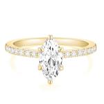 TIGRADE 2CT Marquise Cut Engagement Ring in Gold